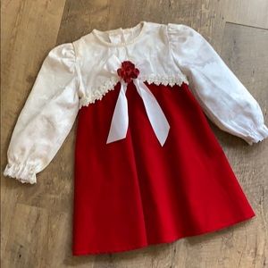 Red and White Elegant Dress, 3T